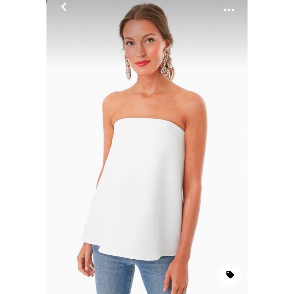 Tuckernuck: Strapless Ivory Crepe Marin Top